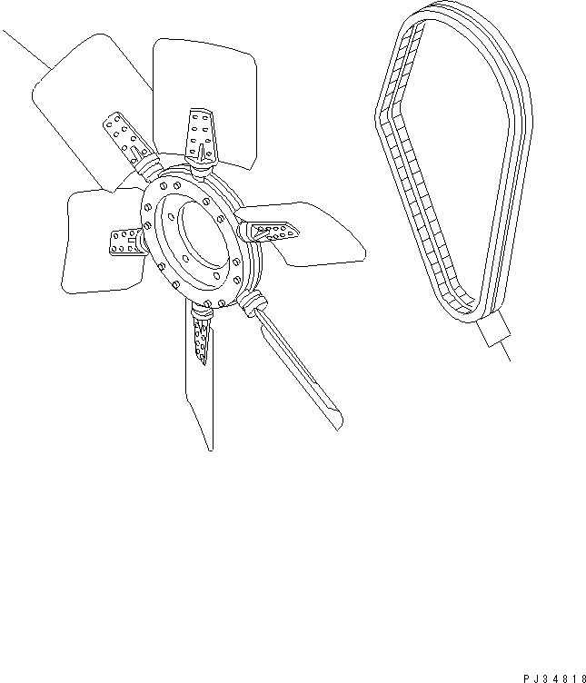 Engines Komatsu / S6D140-1U S/N 10001-UP(s6d1400c) / COOLING FAN AND V-BELT (REVERSIBLE FAN TYPE)(150040 : 0512)