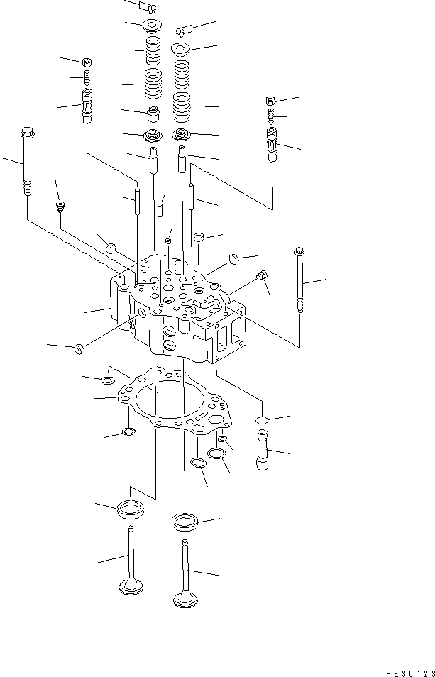 Engines Komatsu / S6D140-1W S/N 17626-UP(s6d1401c) / CYLINDER HEAD(#19972-)(030020 : A1010-A4A1A)