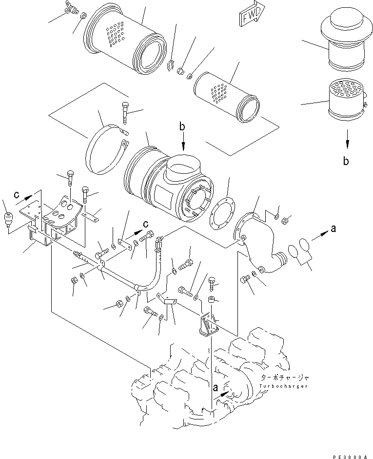 Engines Komatsu / S6D140-1W S/N 17626-UP(s6d1401c) / AIR CLEANER(030060 : A1410-A4B7)