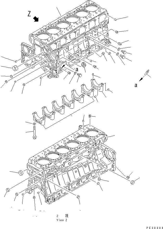 Engines Komatsu / S6D140-1W S/N 17626-UP(s6d1401c) / CYLINDER BLOCK (1/2)(030160 : A2010-A4A2)