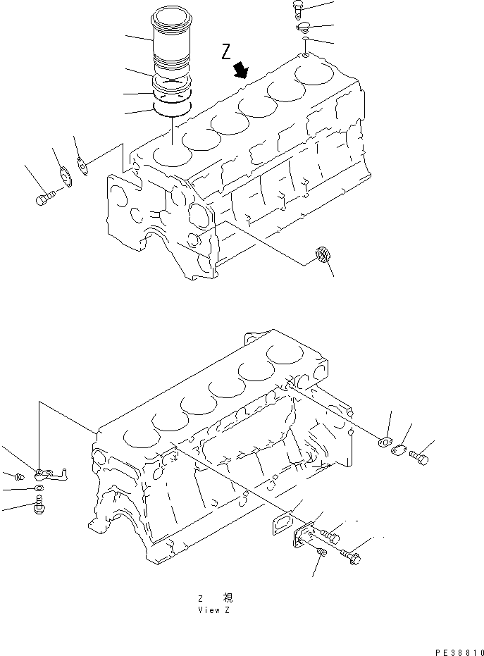 Engines Komatsu / S6D140-1W S/N 17626-UP(s6d1401c) / CYLINDER BLOCK (2/2)(030170 : A2010-B4A2)