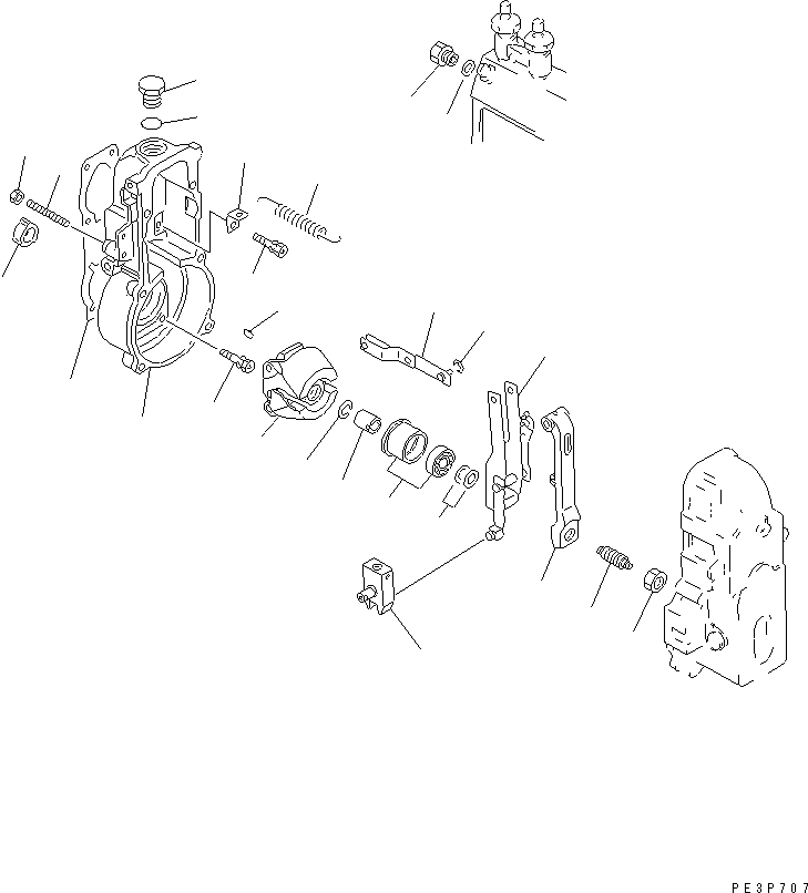 Engines Komatsu / S6D140-1W S/N 17626-UP(s6d1401c) / FUEL INJECTION PUMP (GOVERNOR) (1/2) (INNER PARTS)(030450 : A4010-D4A1)