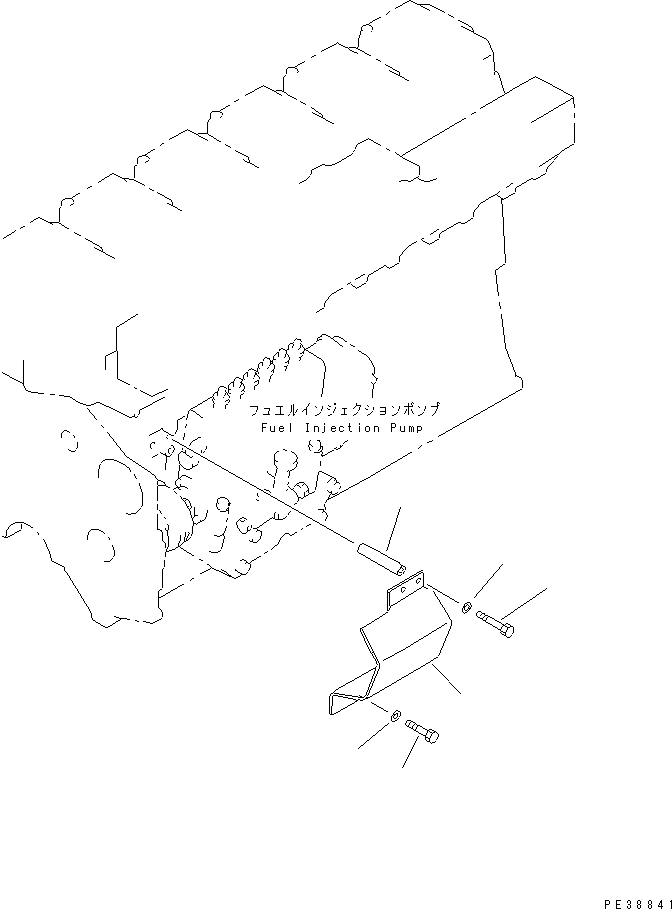 Engines Komatsu / S6D140-1W S/N 17626-UP(s6d1401c) / INJECTION PUMP SAFETY GUARD(030780 : A6910-A4A2)