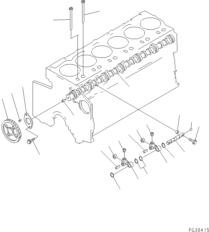 Komatsu parts book diagram for S6D140-1A S/N 10001-UP: CAMSHAFT