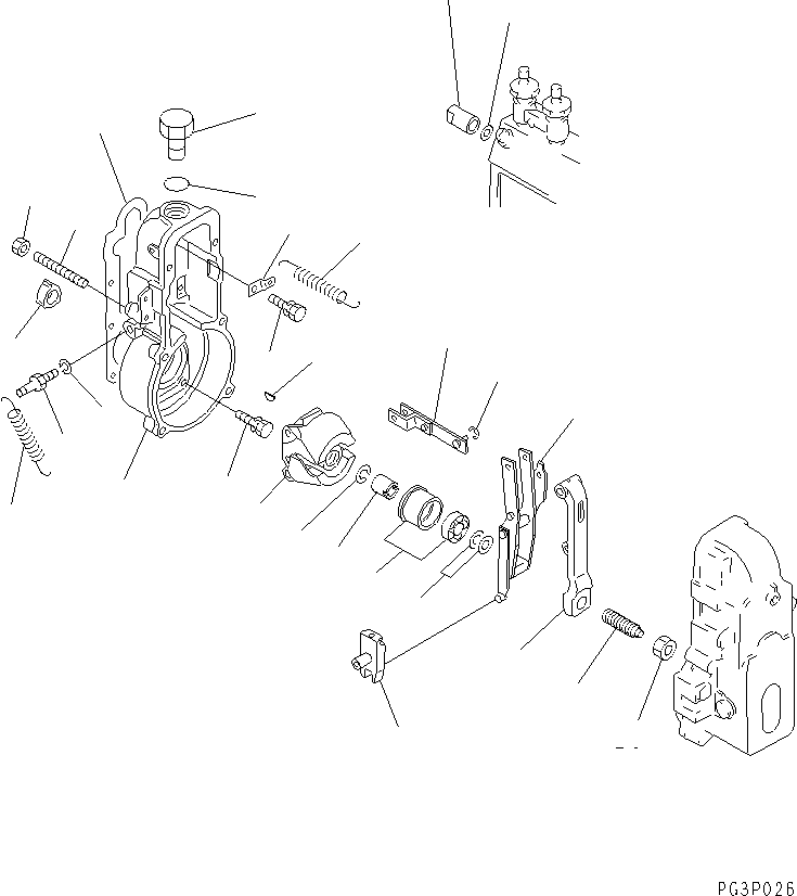 Komatsu parts book diagram for S6D140-1A S/N 10001-UP: FUEL INJECTION PUMP (GOVERNOR) (1/2)(#10017-11032)