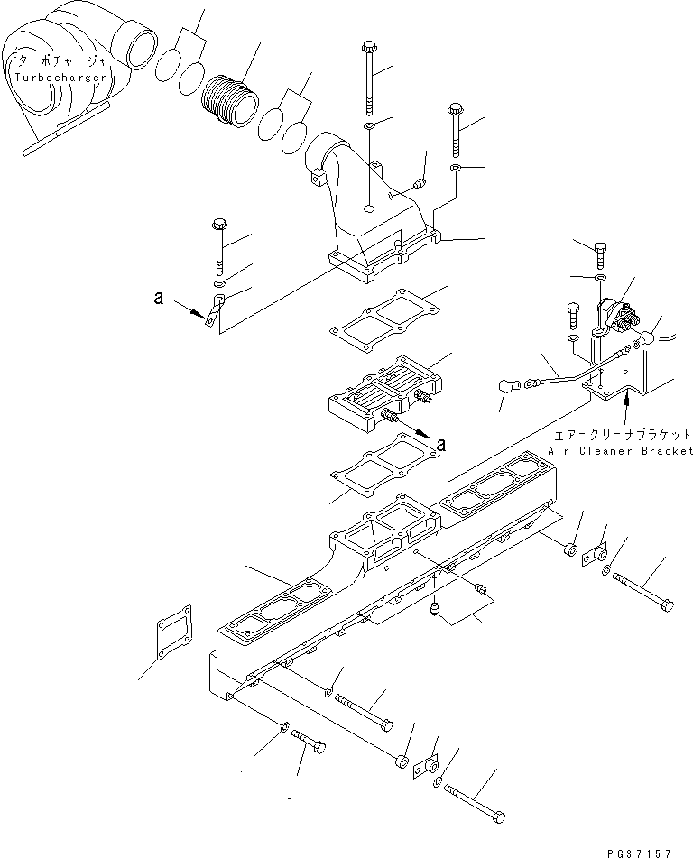 Engines Komatsu / S6D140-1X S/N 18682-UP(s6d1406c) / AIR INTAKE MANIFOLD AND CONNECTION(030060 : 0131)