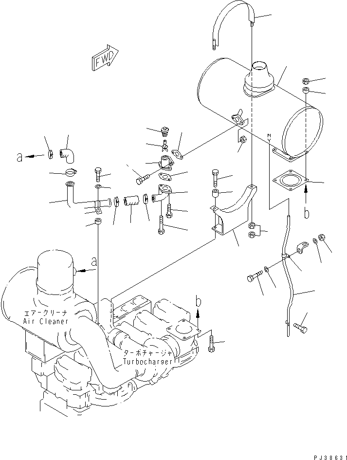 Engines Komatsu / S6D140-1X S/N 18682-UP(s6d1406c) / MUFFLER AND MOUNTING(030100 : 0161)