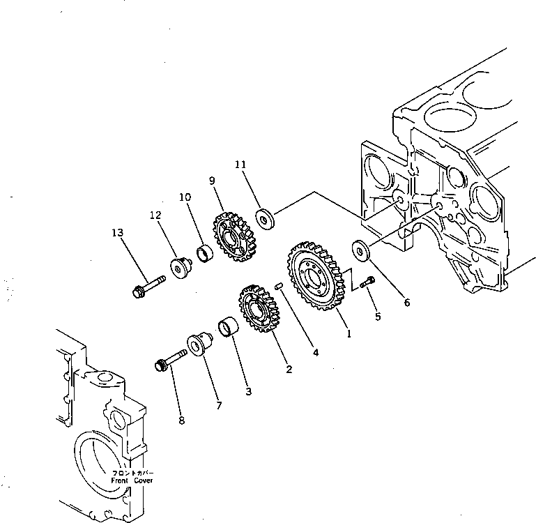 Engines Komatsu / S6D140-1X S/N 18682-UP(s6d1406c) / IDLER GEAR(060040 : 0207)