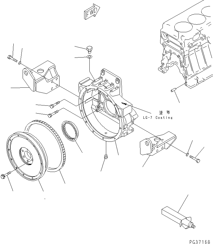 Engines Komatsu / S6D140-1X S/N 18682-UP(s6d1406c) / FLYWHEEL AND FLYWHEEL HOUSING(060060 : 0221)