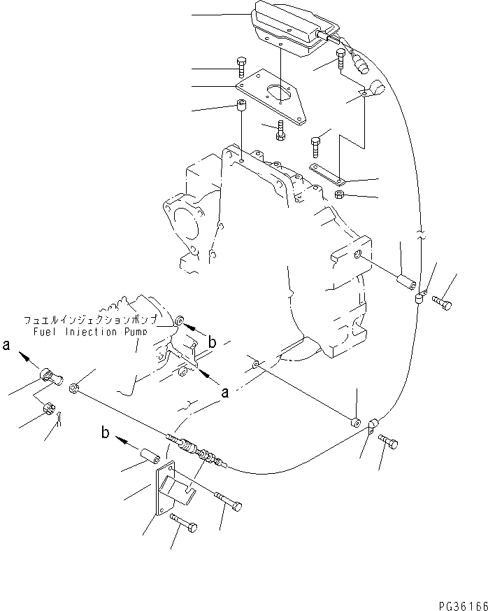 Komatsu parts book diagram for S6D140-1A S/N 10001-UP: ENGINE STOP MOTOR AND MOUNTING(#11977-)