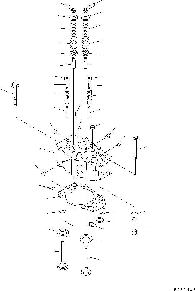 Komatsu parts book diagram for S6D140-1R S/N 10001-UP: CYLINDER HEAD(#10001-16835)