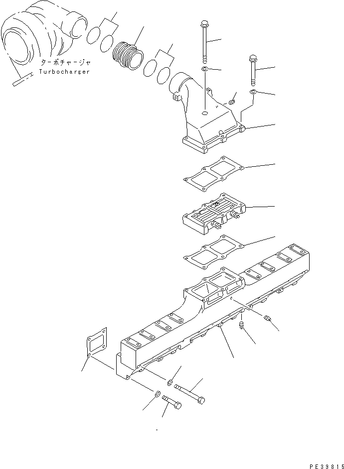 Engines Komatsu / S6D140-1U-F S/N 10001-UP(s6d140jc) / AIR INTAKE MANIFOLD(#12585-)(030070 : A1310-A4A5)