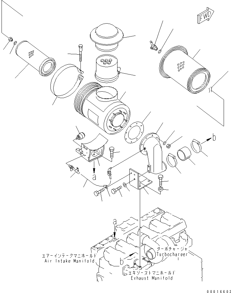 Engines Komatsu / S6D140-1U-F S/N 10001-UP(s6d140jc) / AIR CLEANER MOUNTING(#19053-)(030080 : A1410-A4A9)