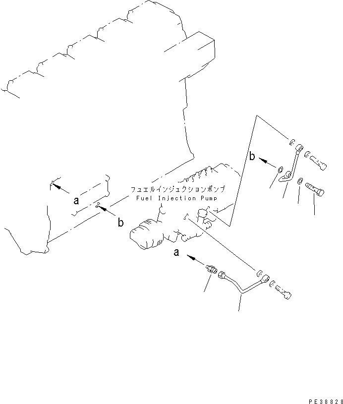 Engines Komatsu / S6D140-1U-F S/N 10001-UP(s6d140jc) / FUEL INJECTION PUMP LUBRICATOR(#17047-)(030640 : A4060-A4A1)
