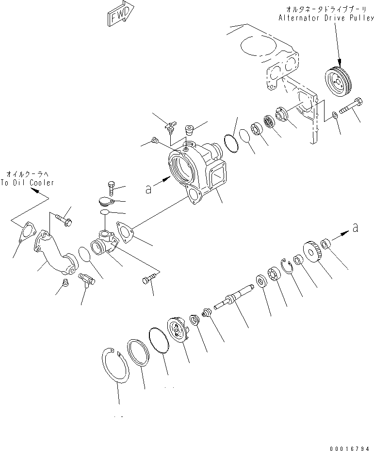 Engines Komatsu / S6D140-1U-F S/N 10001-UP(s6d140jc) / WATER PUMP(#19053-19867)(030700 : A5010-A4A1)