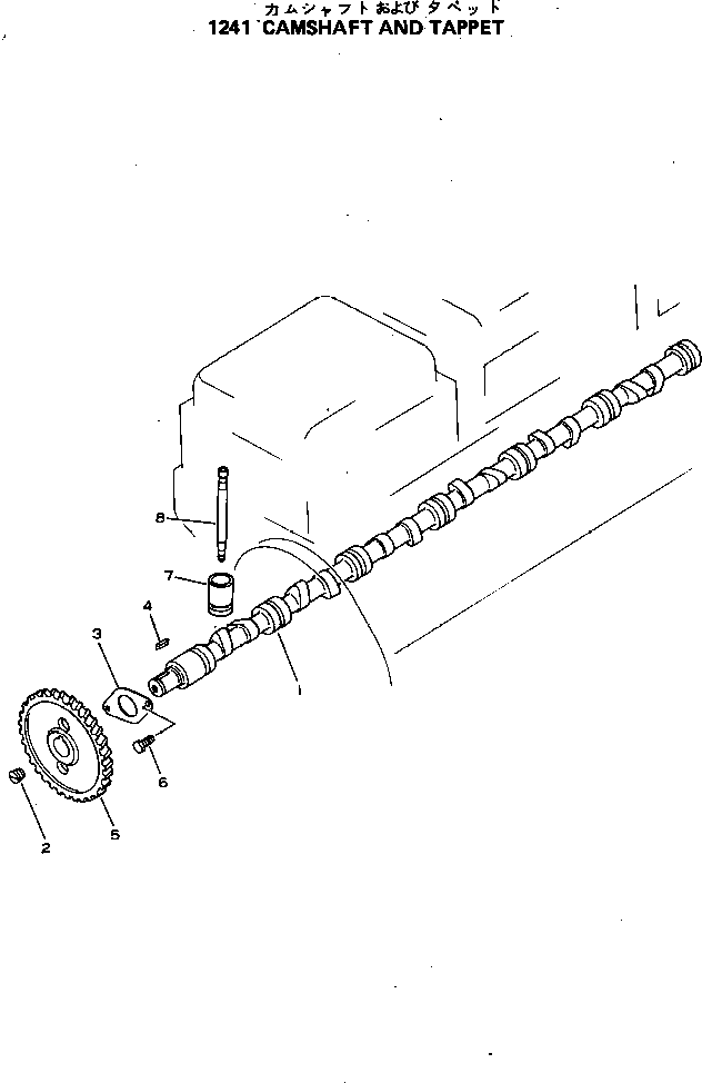 Komatsu parts book diagram for S6D155-4C S/N 10011-UP: CAMSHAFT AND TAPPET