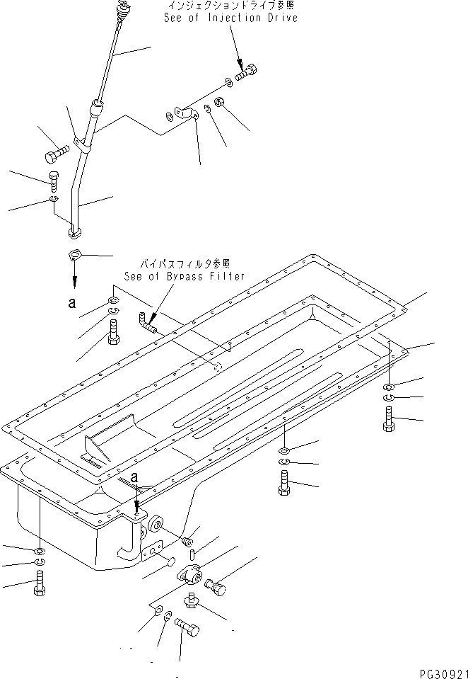 Komatsu parts book diagram for S6D155-4AA S/N 25887-UP: OIL PAN