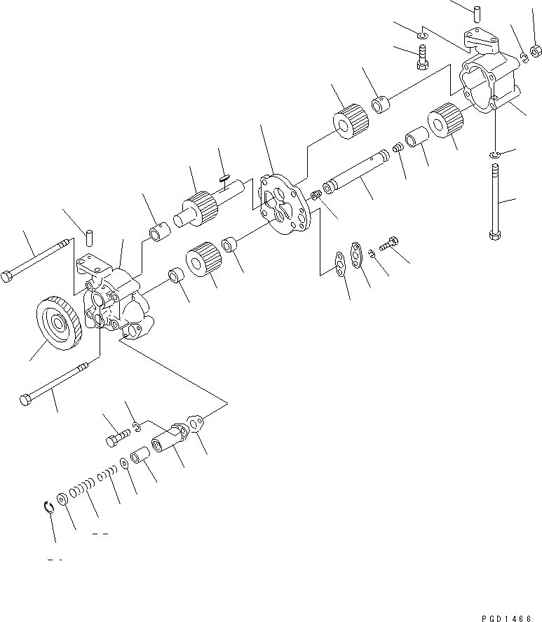 Komatsu parts book diagram for S6D155-4AA S/N 25887-UP: LUBRICATING OIL PUMP