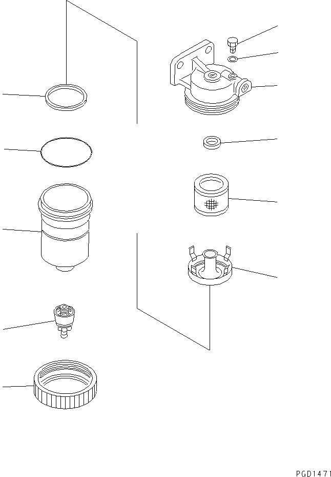 Komatsu parts book diagram for S6D155-4AA S/N 25887-UP: WATER SEPARATOR