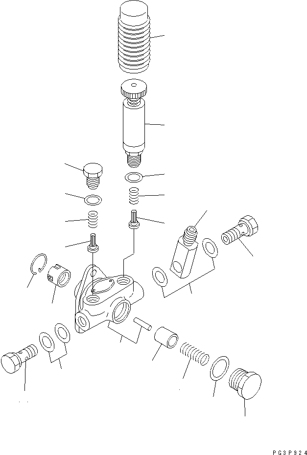 Komatsu parts book diagram for S6D155-4AA S/N 25887-UP: FUEL INJECTION PUMP (FEED PUMP) (INNER PARTS)