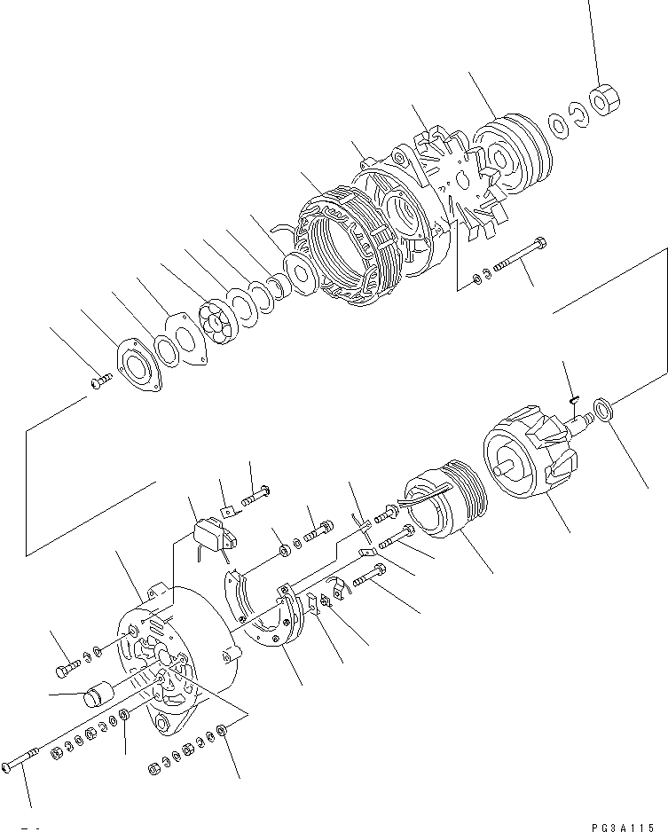 Komatsu parts book diagram for S6D155-4AA S/N 25887-UP: ALTERNATOR (35A) (INNER PARTS)(#57469-57557)