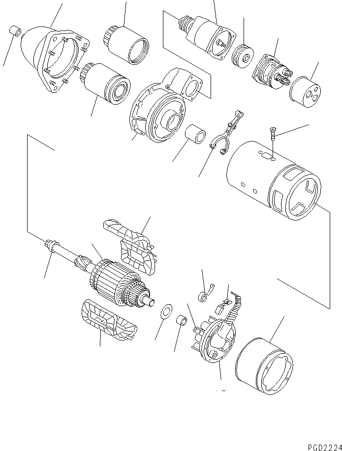 Komatsu parts book diagram for S6D155-4AA S/N 25887-UP: STARTING MOTOR (11KW) (INNER PARTS)(#25887-47066)