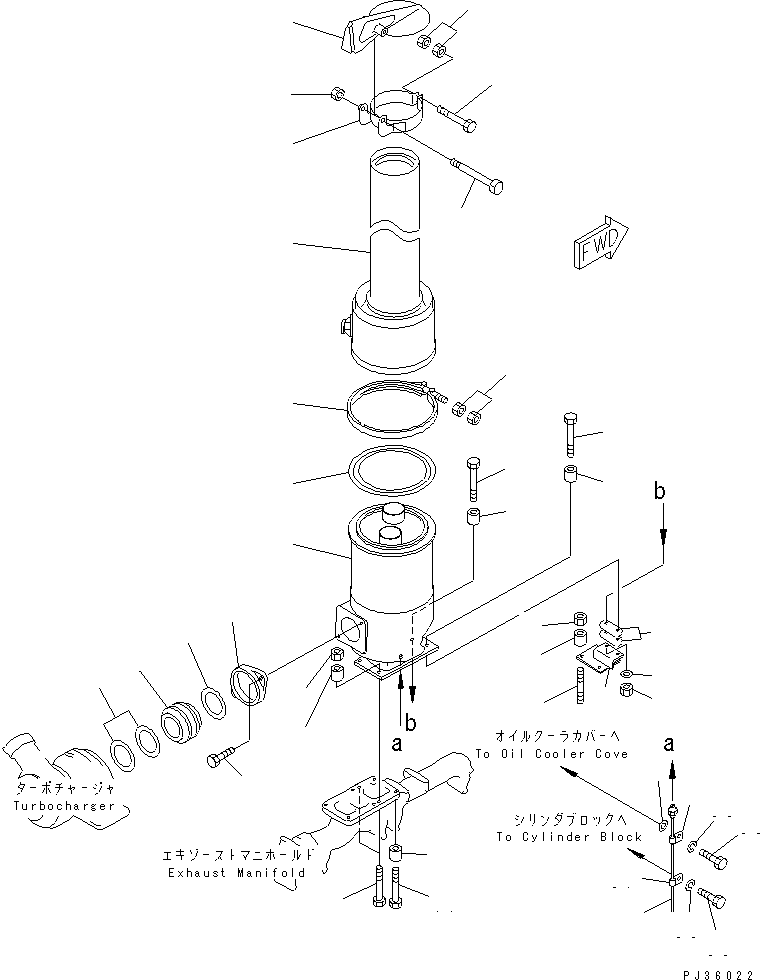 Komatsu parts book diagram for S6D155-4S S/N 52707-UP: MUFFLER