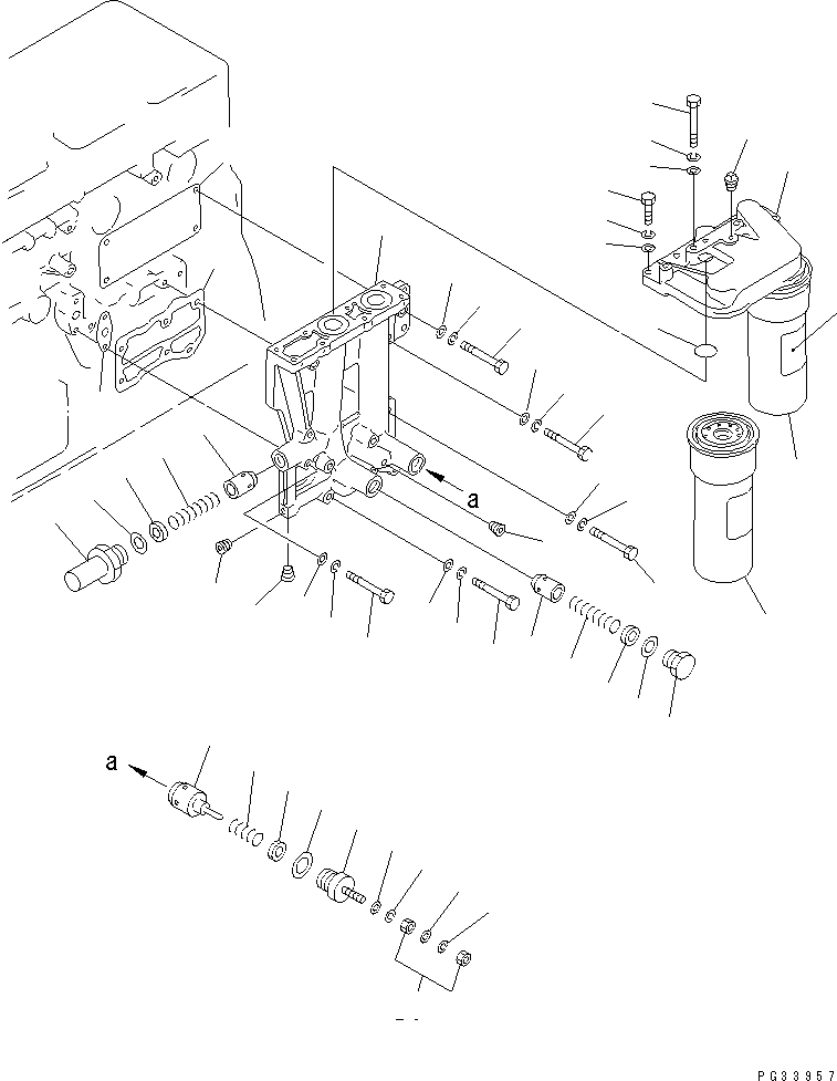 Komatsu parts book diagram for S6D155-4S S/N 52707-UP: LUBRICATING OIL FILTER