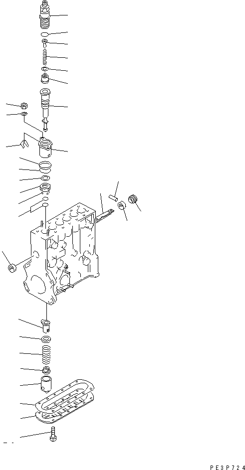 Komatsu parts book diagram for S6D155-4S S/N 52707-UP: FUEL INJECTION PUMP (PUMP) (2/2)(#52707-53469)