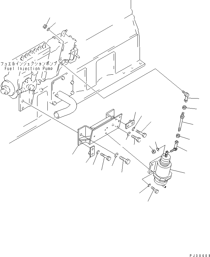 Komatsu parts book diagram for S6D170-1D S/N 10490-UP: SOLENOID AND MOUNTING(#10490-11896)