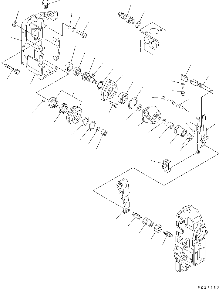 Komatsu parts book diagram for S6D170-1D S/N 10490-UP: FUEL INJECTION PUMP (GOVERNOR) (1/2)(#10490-11896)