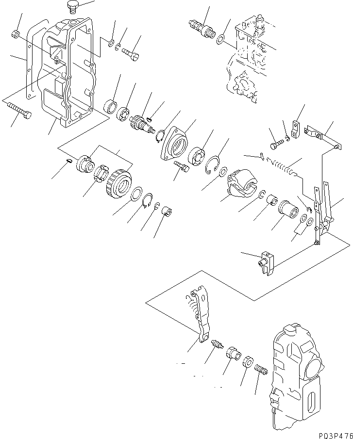 Komatsu parts book diagram for S6D170-1D S/N 10490-UP: FUEL INJECTION PUMP (GOVERNOR) (1/2)(#11897-13460)