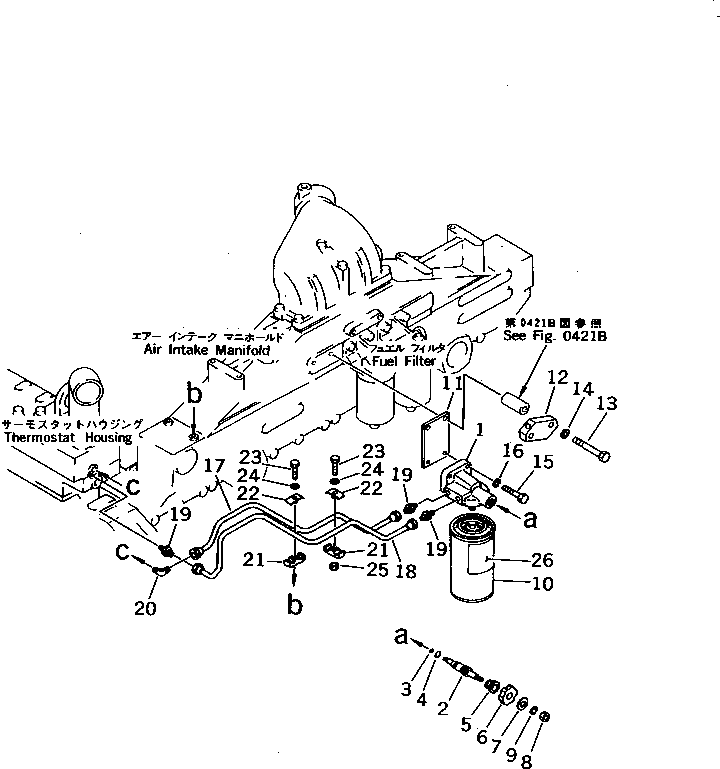 Komatsu parts book diagram for S6D170-1D S/N 10490-UP: CORROSION RESISTOR AND PIPING(#12958-)