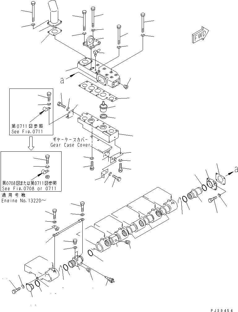 Komatsu parts book diagram for S6D170-1D-R S/N 10490-UP (-50cent. Spec.): WATER MANIFOLD AND THERMOSTAT