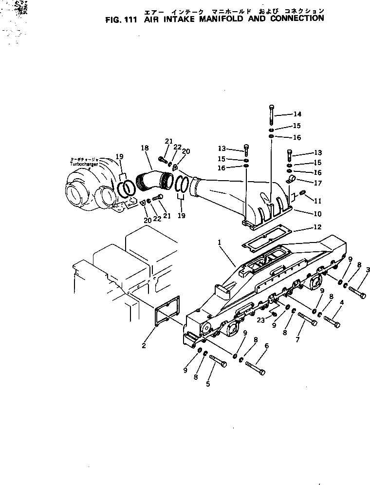 Engines Komatsu / S6D170-1C S/N 10125-UP(s6d1701r) / AIR INTAKE MANIFOLD AND CONNECTION(030040 : 111)