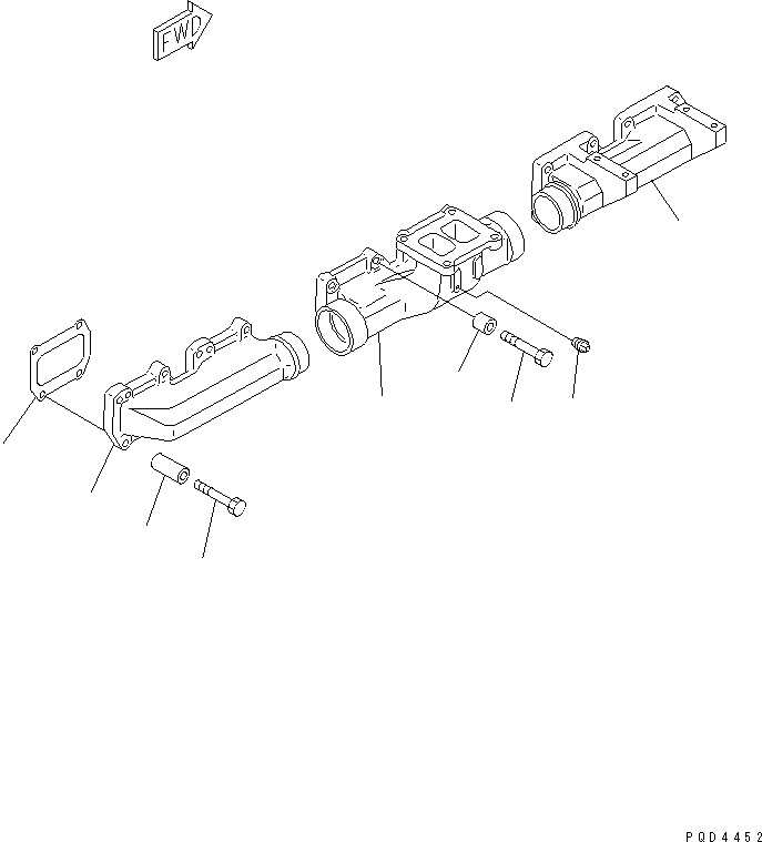 Komatsu parts book diagram for S6D170-1G-W S/N 14674-UP (For Canada / China / Chile / Russia): EXHAUST MANIFOLD(#15667-)