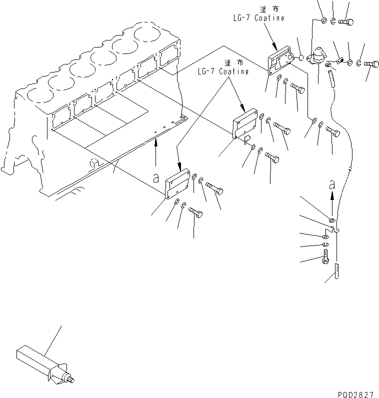 Komatsu parts book diagram for S6D170-1G-W S/N 14674-UP (For Canada / China / Chile / Russia): CAMFOLLOWER COVER(#15667-)