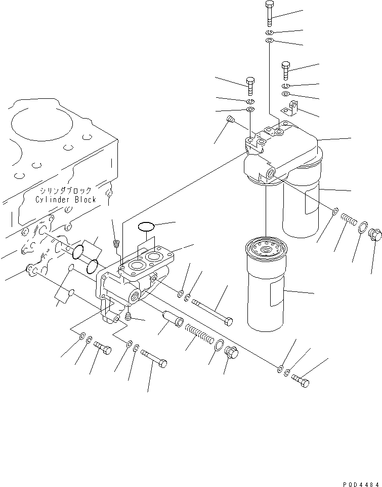 Komatsu parts book diagram for S6D170-1G-W S/N 14674-UP (For Canada / China / Chile / Russia): LUBRICATING OIL FILTER(#15667-)