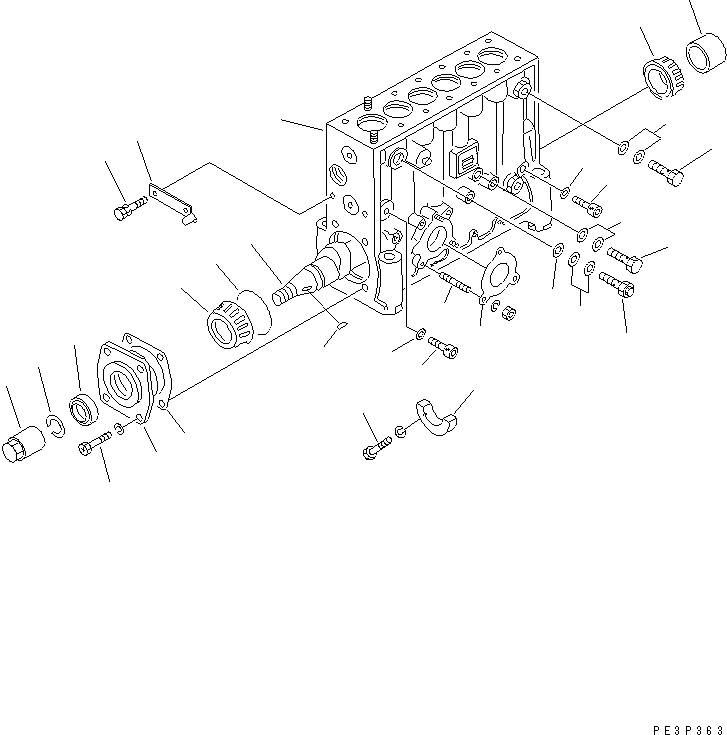 Komatsu parts book diagram for S6D170-1G-W S/N 14674-UP (For Canada / China / Chile / Russia): FUEL INJECTION PUMP (PUMP) (1/2) (INNER PARTS)(#15707-)