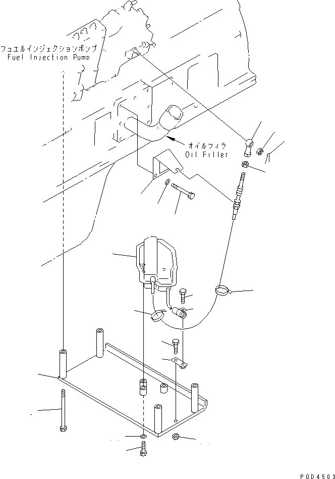 Komatsu parts book diagram for S6D170-1G-W S/N 14674-UP (For Canada / China / Chile / Russia): ENGINE STOP MOTOR(#15707-)