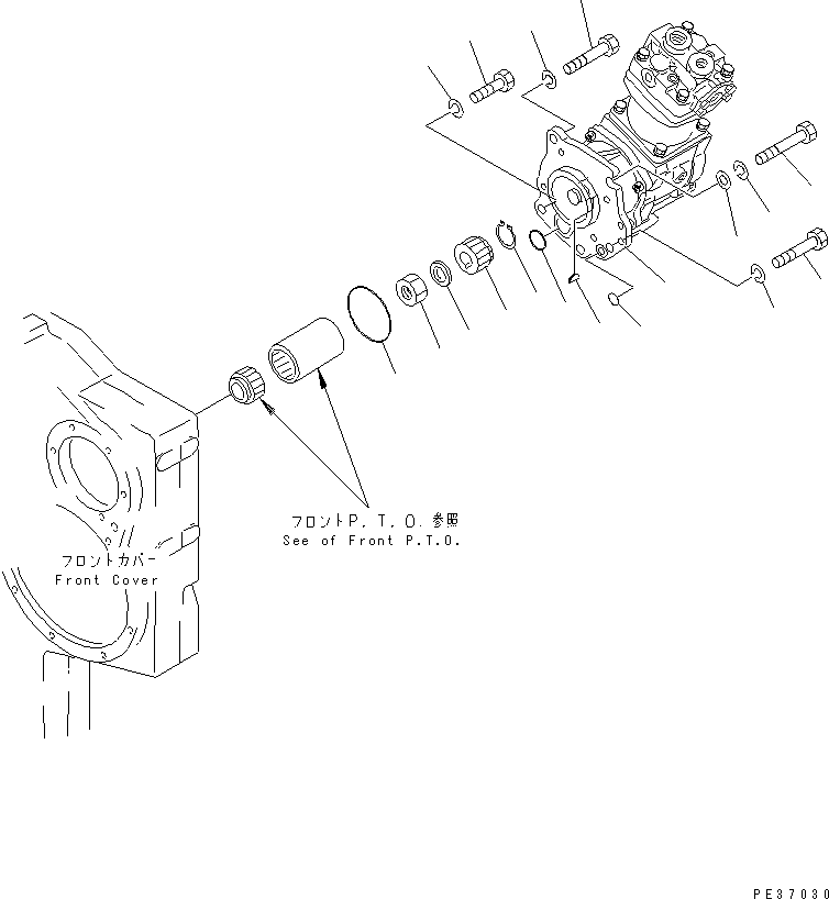 Komatsu parts book diagram for S6D170-1G-W S/N 14674-UP (For Canada / China / Chile / Russia): AIR COMPRESSOR MOUNTING(#15667-)