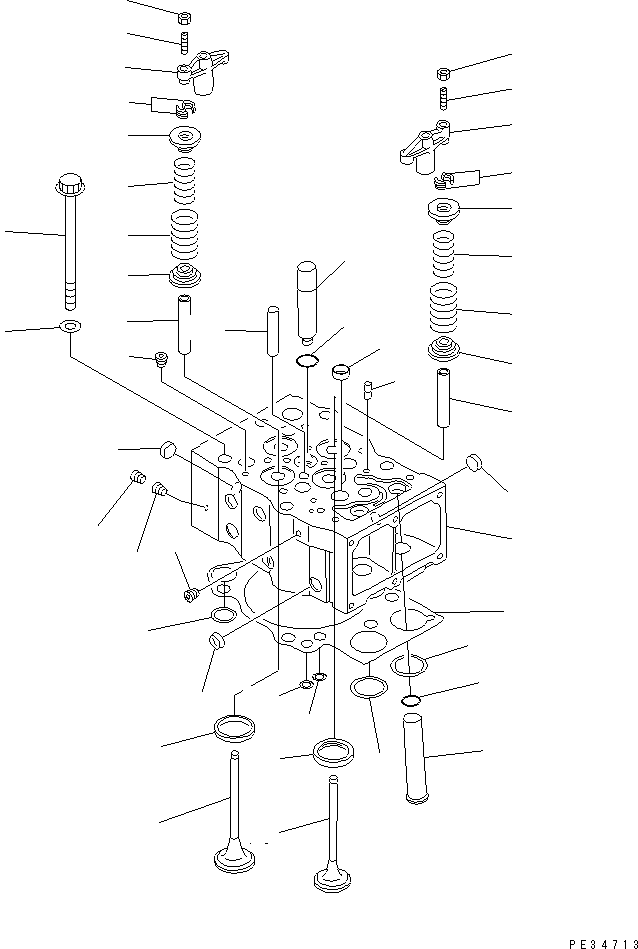 Komatsu parts book diagram for S6D170E-2A-6D S/N 17001-UP: CYLINDER HEAD(#17353-)