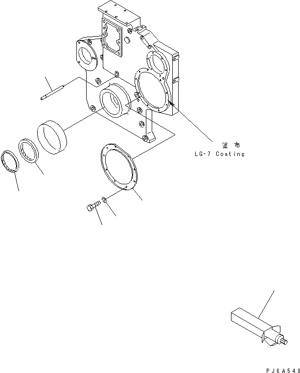 Komatsu parts book diagram for S6D170E-2A-6D S/N 17001-UP: FRONT COVER MOUNTING PARTS (EXTREME COLD TERRAIN SPEC.)(#19293-)
