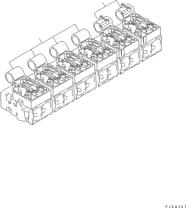 Komatsu parts book diagram for S6D170E-2A-6D S/N 17001-UP: ROCKER ARM HOUSING(#19293-)