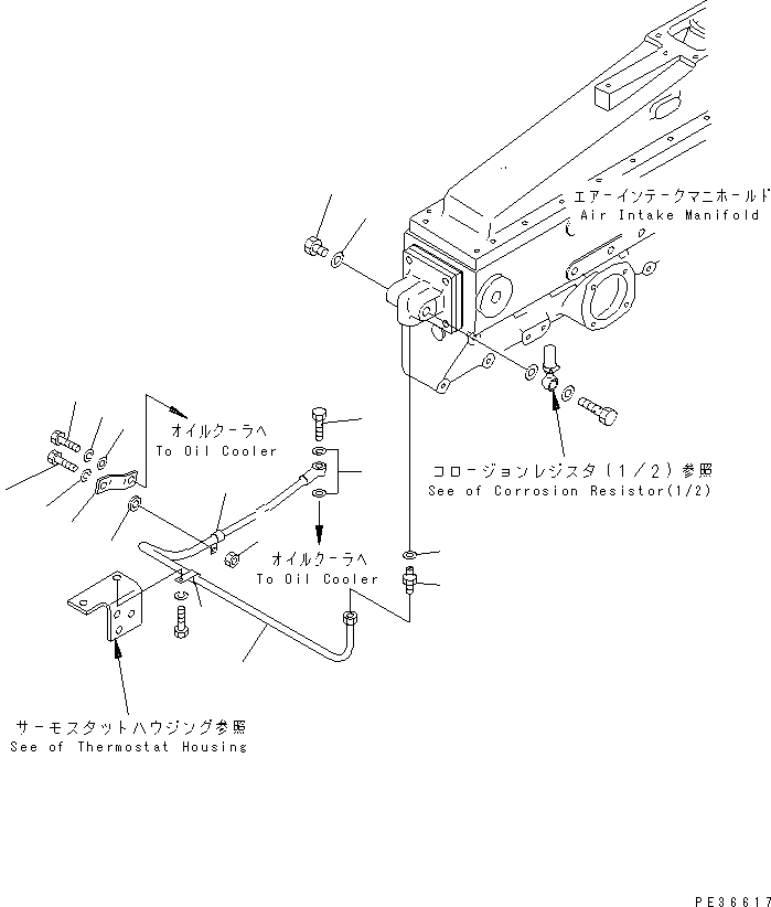 Komatsu parts book diagram for S6D170E-2A-6D S/N 17001-UP: CORROSION RESISTOR (2/2) (EXTREME COLD TERRAIN SPEC.)(#17358-)