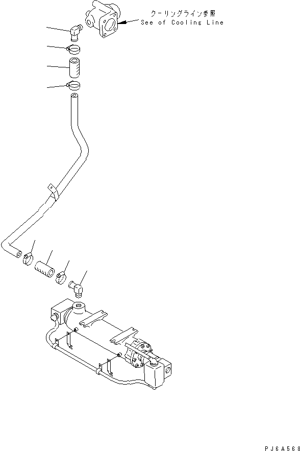 Komatsu parts book diagram for S6D170E-2A-6D S/N 17001-UP: WATER HEATER PIPING RELATED PARTS (EXTREME COLD TERRAIN SPEC.)(#20092-)