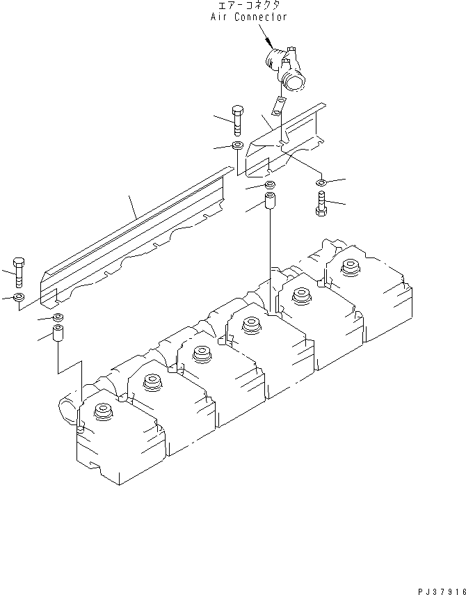 Komatsu parts book diagram for S6D170-1L-6W S/N 10001-UP: HEAT SHIELD(#14674-)