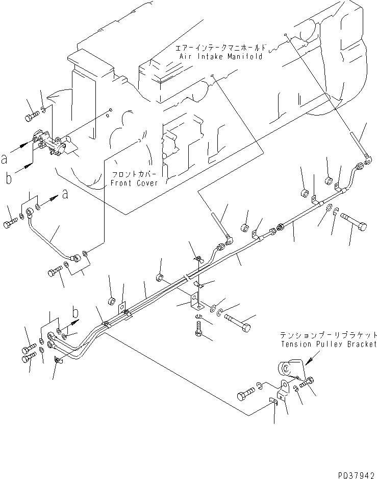 Komatsu parts book diagram for S6D170-1L-6W S/N 10001-UP: MECHANICAL PUMP(#14674-17495)