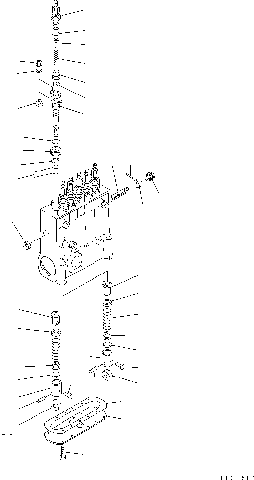 Komatsu parts book diagram for S6D170-1L-6W S/N 10001-UP: FUEL INJECTION PUMP (PUMP) (2/2) (INNER PARTS)(#14674-15526)