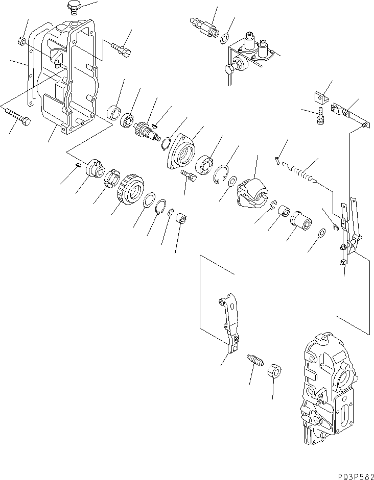 Komatsu parts book diagram for S6D170-1L-6W S/N 10001-UP: FUEL INJECTION PUMP (GOVERNOR) (1/2) (INNER PARTS)(#15527-)